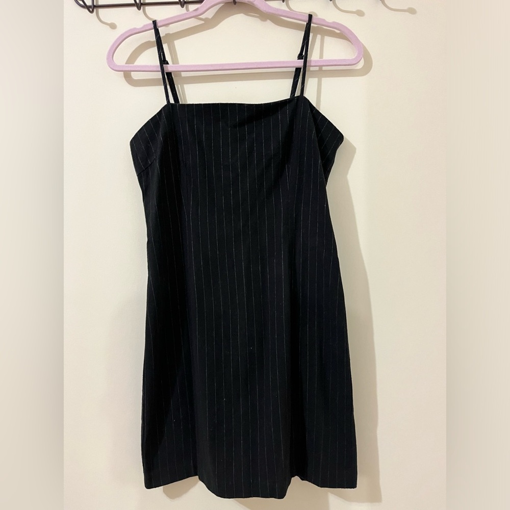 Stripes black mini dress